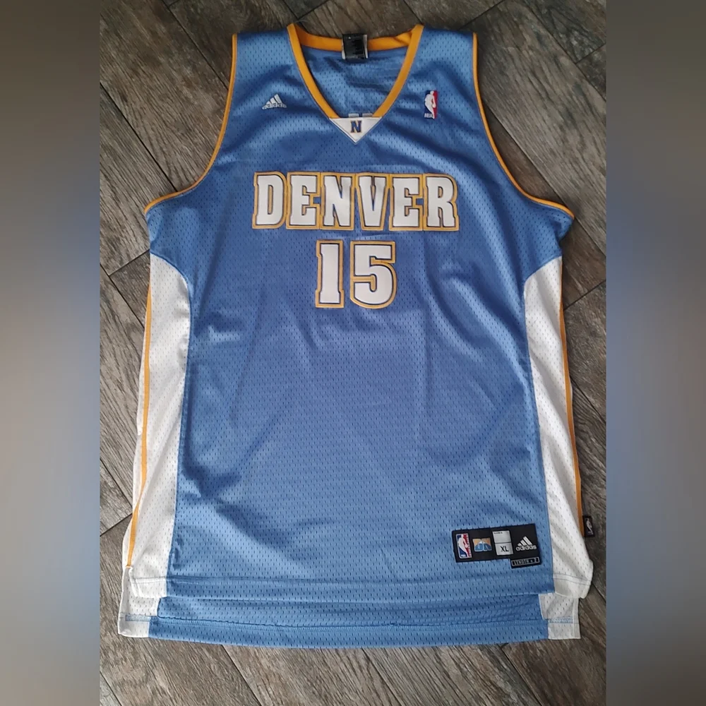 Adidas Denver Basketball Jersey  Blue and White XL Retro Excellent Condition